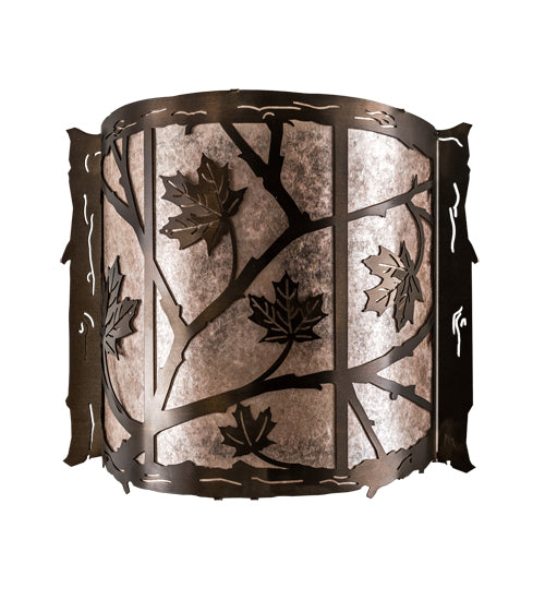 15"W Maple Leaf Wall Sconce