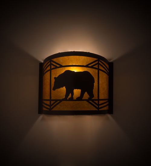 12"W Lone Bear Wall Sconce