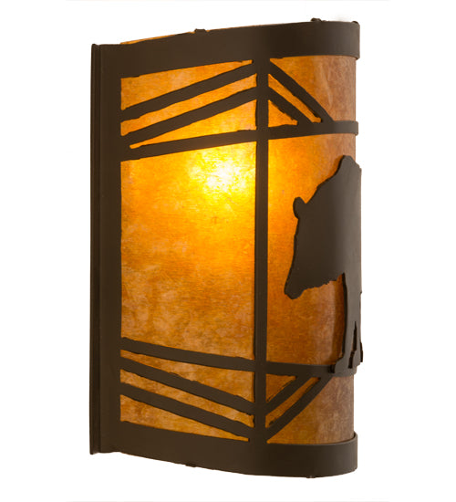 12"W Lone Bear Wall Sconce