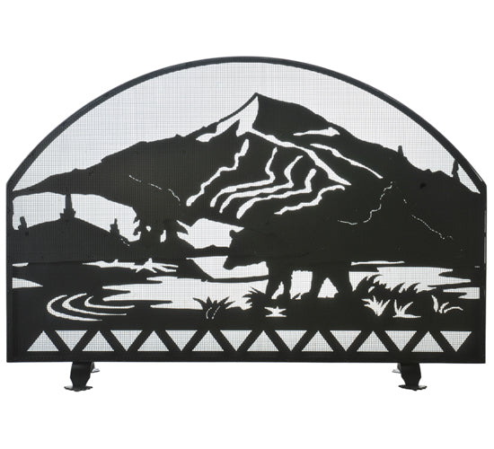 48"W X 32"H Bear Creek Arched Fireplace Screen