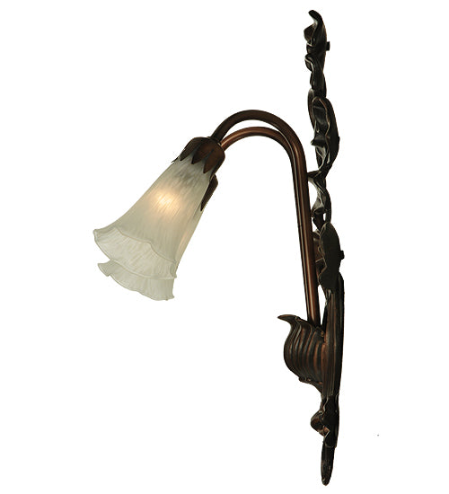 11"W White Pond Lily 2 Lt Wall Sconce