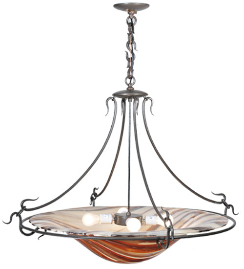 28.5"W Metro Fusion Marina Glass Inverted Pendant