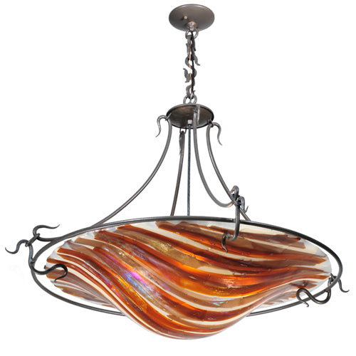 28.5"W Metro Fusion Marina Glass Inverted Pendant