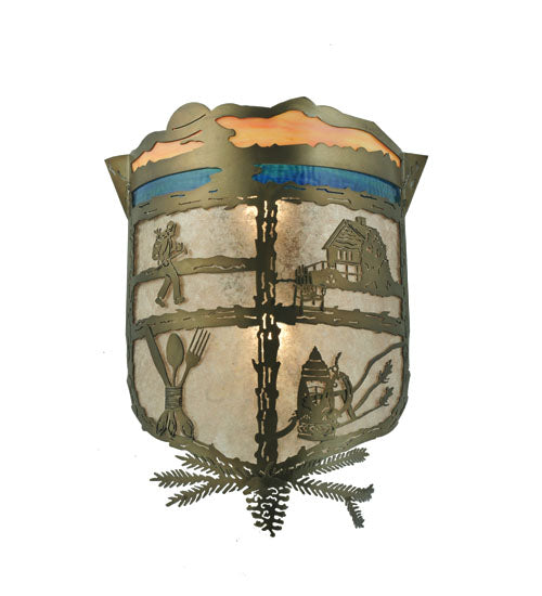 15" Wide Lake Clear Lodge Wall Sconce