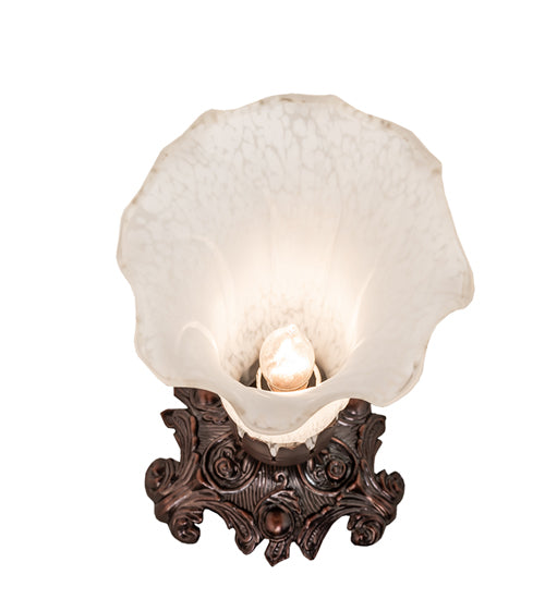 8" High White Tiffany Pond Lily Victorian Accent Lamp