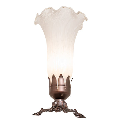 8" High White Tiffany Pond Lily Victorian Accent Lamp