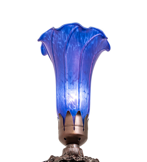 8" High Blue Tiffany Pond Lily Victorian Accent Lamp