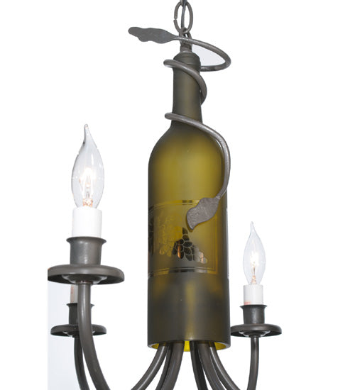 18"W Tuscan Vineyard 6 Lt Wine Bottle Chandelier