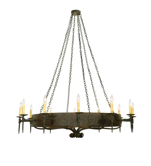 72" Wide Warwick 12 Light Chandelier