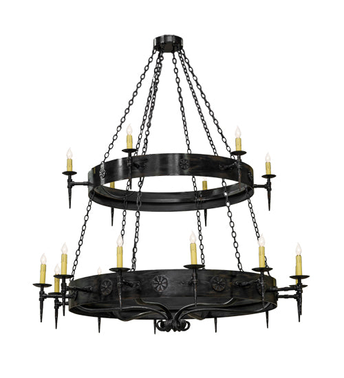 72"W Warwick 18 Lt Two Tier Chandelier