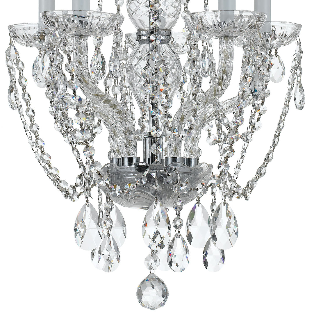 Crystorama Traditional Crystal 5 Light Swarovski Strass Crystal Polished Brass Mini Chandelier