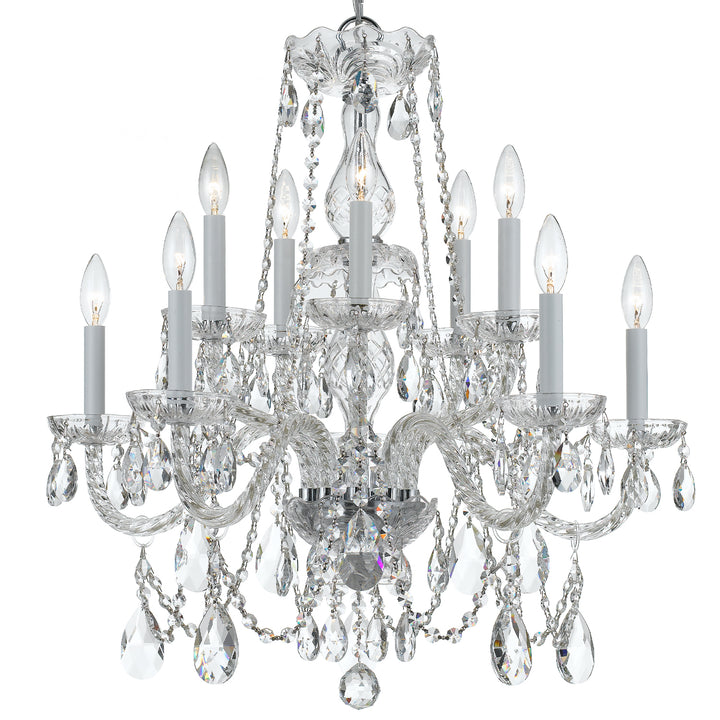 Crystorama Traditional Crystal 10 Light Spectra Crystal Polished Brass Chandelier