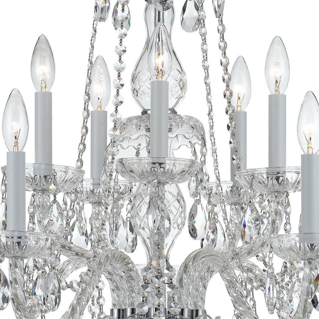 Crystorama Traditional Crystal 10 Light Spectra Crystal Polished Brass Chandelier