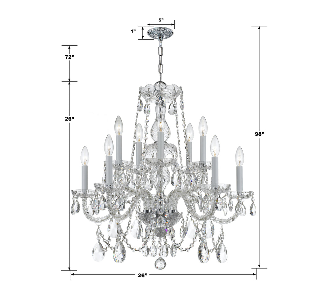 Crystorama Traditional Crystal 10 Light Spectra Crystal Polished Brass Chandelier