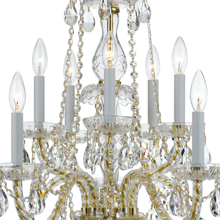 Crystorama Traditional Crystal 10 Light Spectra Crystal Polished Brass Chandelier