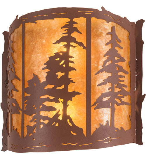 15" Wide Tall Pines Wall Sconce