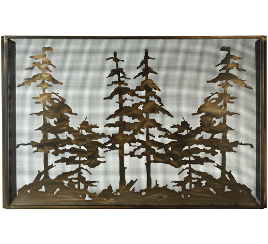 96" Wide X 40" High Tall Pines Fireplace Screen