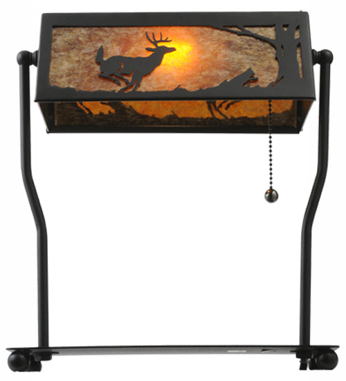 12.5"H Deer On The Loose Banker'S Lamp