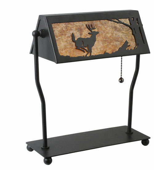 12.5"H Deer On The Loose Banker'S Lamp