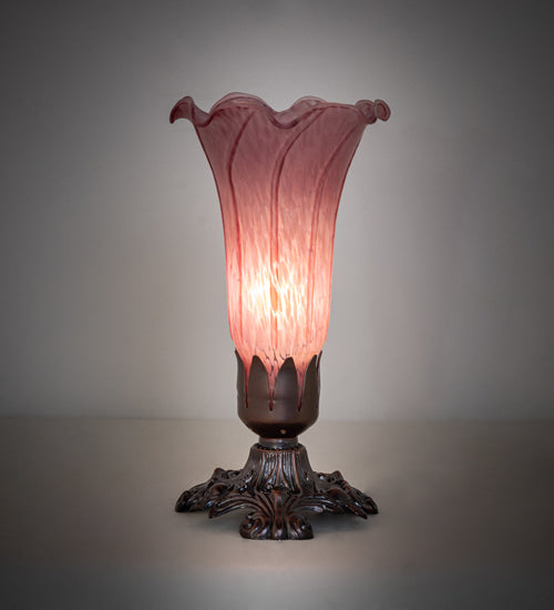 7.5" High Lavender Pond Lily Mini Lamp