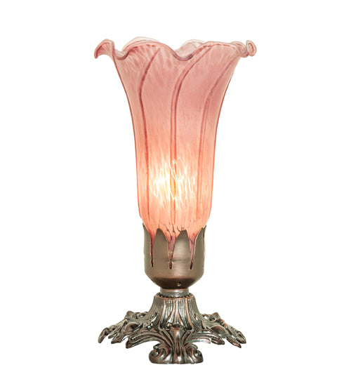 7.5" High Lavender Pond Lily Mini Lamp