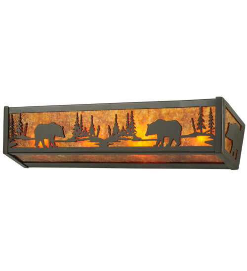 24"W Bear At Lake Vanity Light