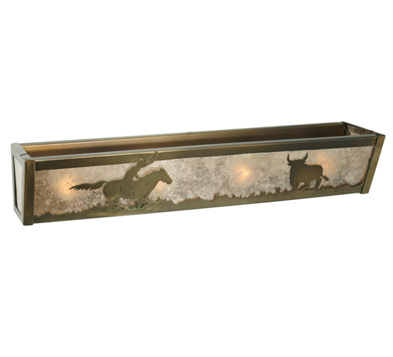 24"W Cowboy & Steer Vanity Light