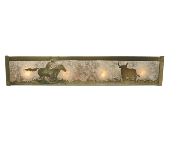 24"W Cowboy & Steer Vanity Light