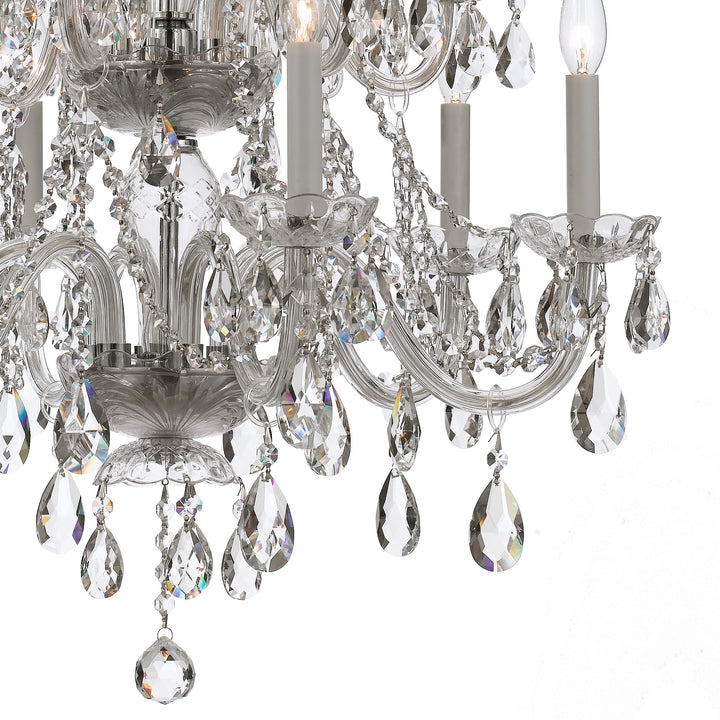 Crystorama Traditional Crystal 12 Light Spectra Crystal Polished Brass Chandelier