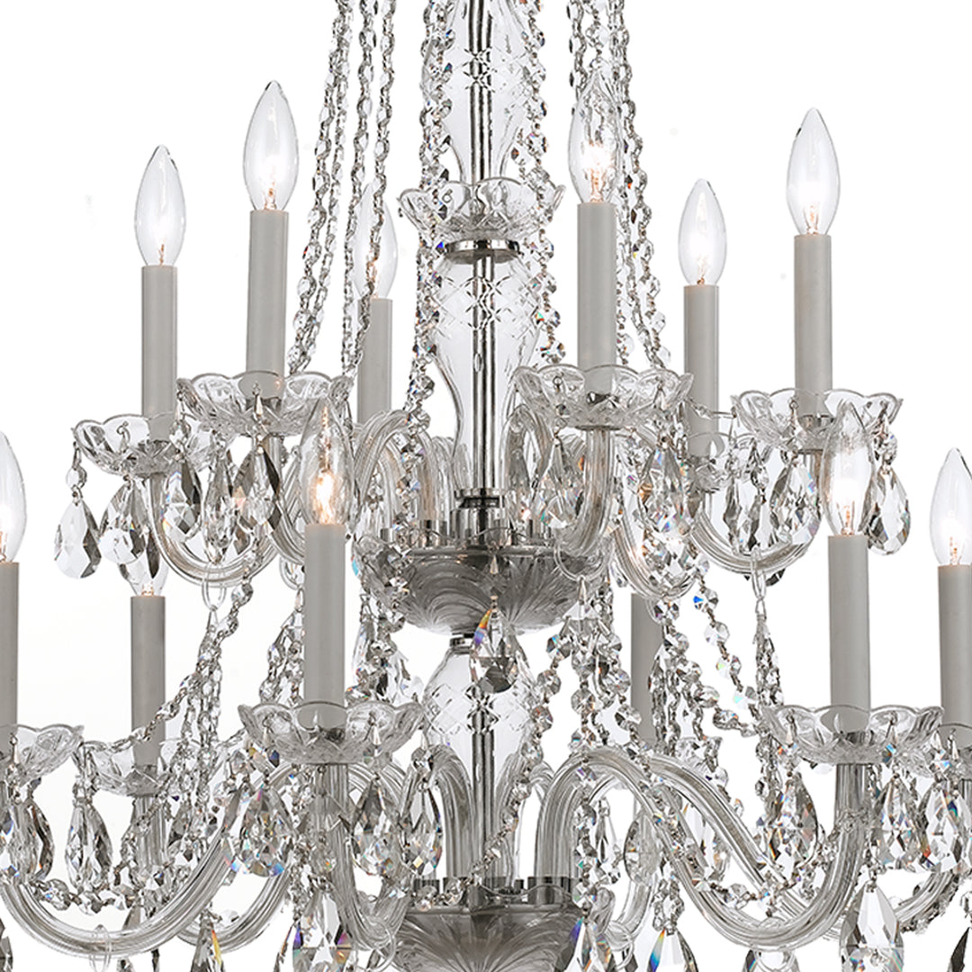 Crystorama Traditional Crystal 12 Light Spectra Crystal Polished Brass Chandelier