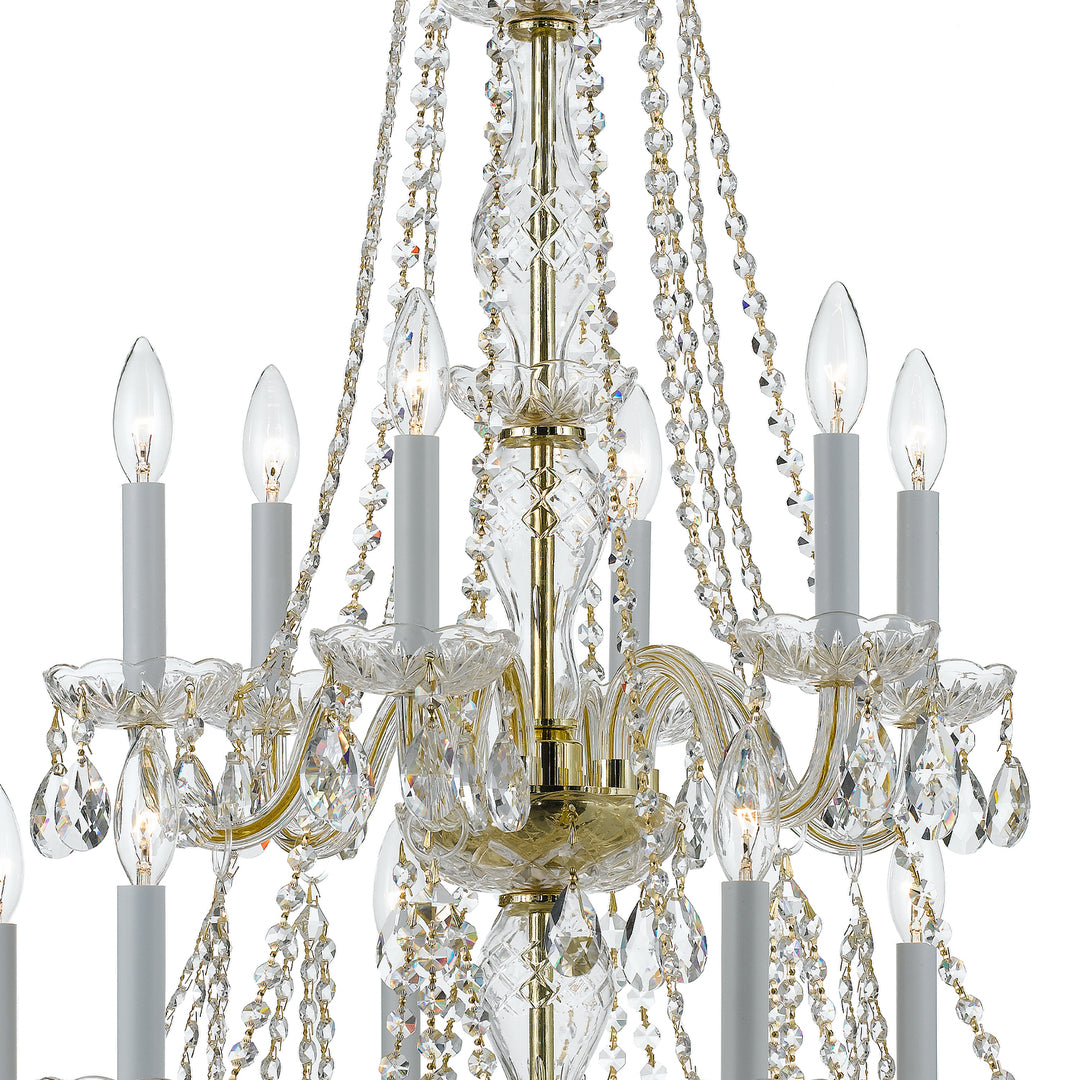 Crystorama Traditional Crystal 12 Light Spectra Crystal Polished Brass Chandelier