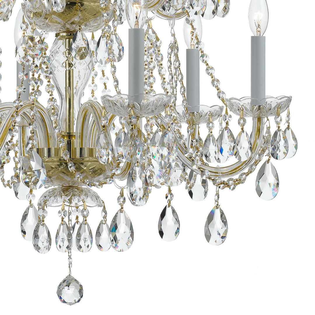 Crystorama Traditional Crystal 12 Light Spectra Crystal Polished Brass Chandelier