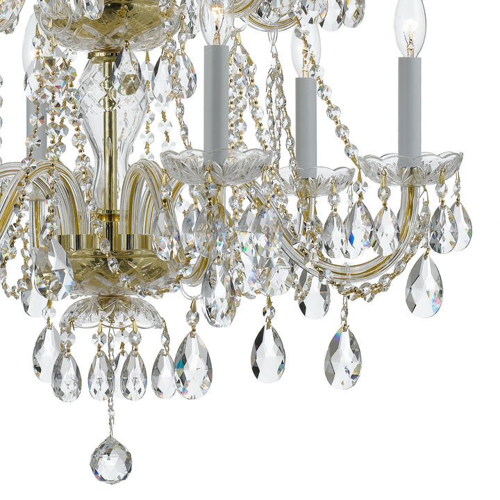 Crystorama Traditional Crystal 12 Light Spectra Crystal Polished Brass Chandelier