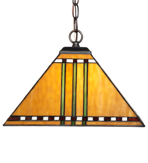 13" Square Prairie Corn Pendant