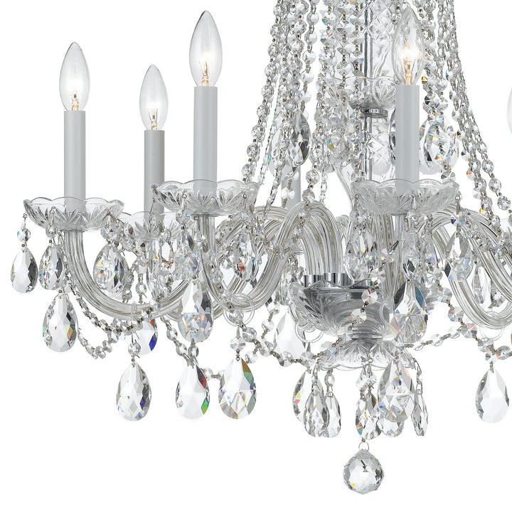 Crystorama Traditional Crystal 8 Light Hand Cut Crystal Polished Brass Chandelier