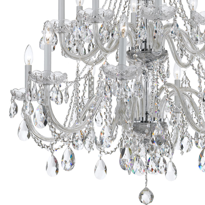 Crystorama Traditional Crystal 16 Light Hand Cut Crystal Polished Brass Chandelier