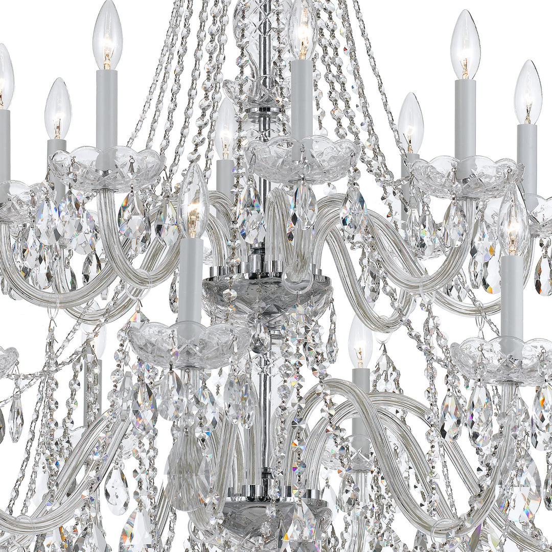 Crystorama Traditional Crystal 16 Light Hand Cut Crystal Polished Brass Chandelier