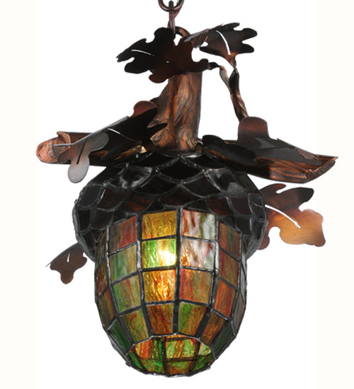 13" Wide Acorn Branch Pendant