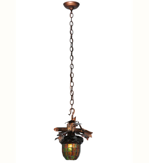 13" Wide Acorn Branch Pendant