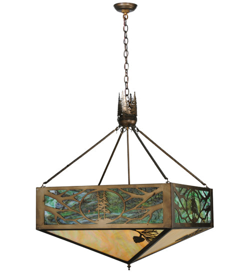 28" Square Balsam Pine Inverted Pendant