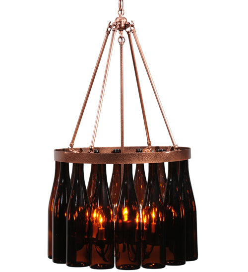 19"W Tuscan Vineyard Estate 16 Wine Bottle Chandelier