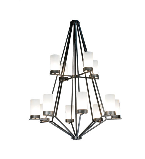 60"W Galen 12 Lt Two Tier Chandelier