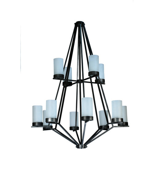 60"W Galen 12 Lt Two Tier Chandelier