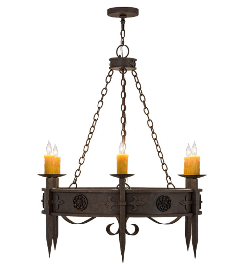 36"W Calandra 6 Lt Chandelier