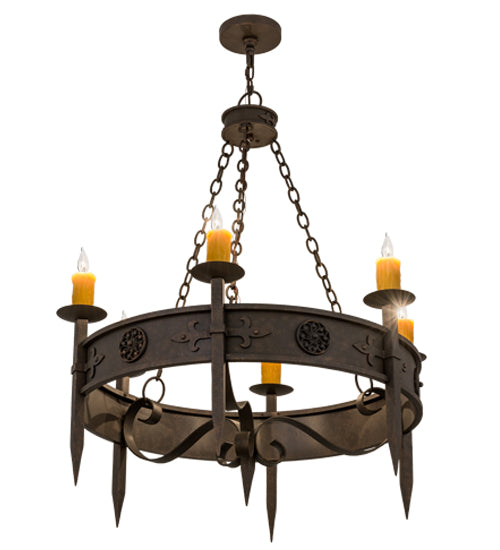 36"W Calandra 6 Lt Chandelier