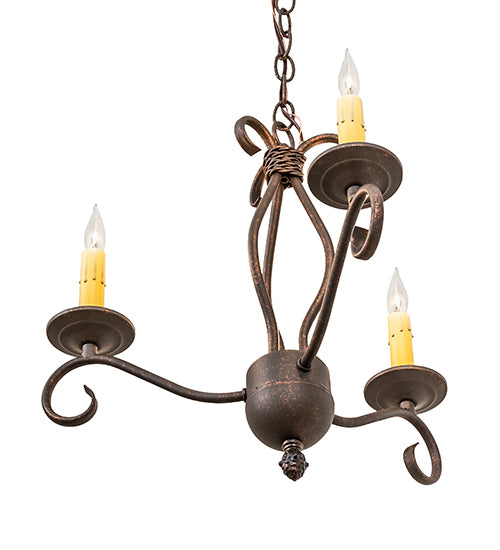 18" Wide Sienna 3 Lt Chandelier