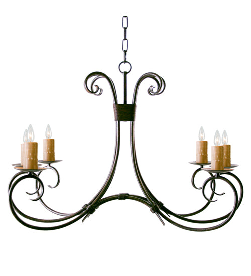 36" Long Elon 6 Light Oblong Chandelier