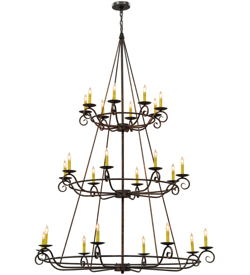 60"W Estrella 24 Lt Three Tier Chandelier