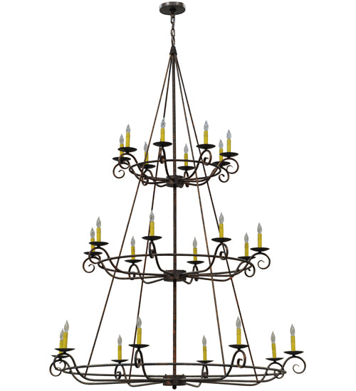 60"W Estrella 24 Lt Three Tier Chandelier