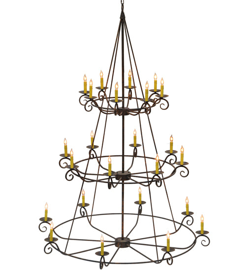 60"W Estrella 24 Lt Three Tier Chandelier